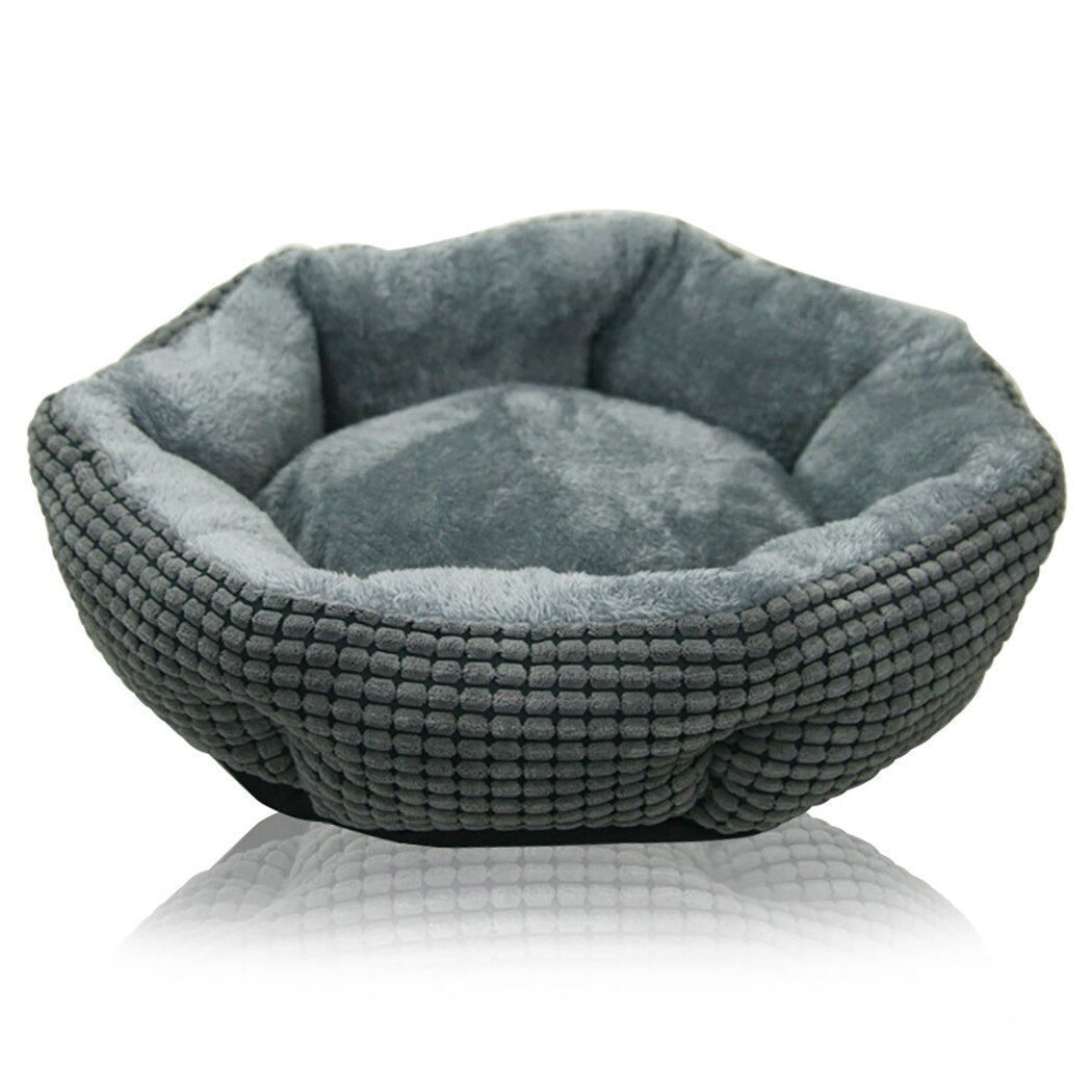 Pet Bed Round Soft Winter Warm Dog Cushion Pet Nest Corn Velvet Medium And Small Dog Teddy Kennel 2019 New Arrive-ebowsos