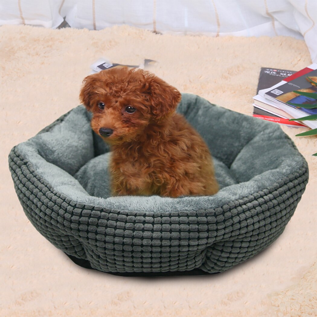 Pet Bed Round Soft Winter Warm Dog Cushion Pet Nest Corn Velvet Medium And Small Dog Teddy Kennel 2019 New Arrive-ebowsos