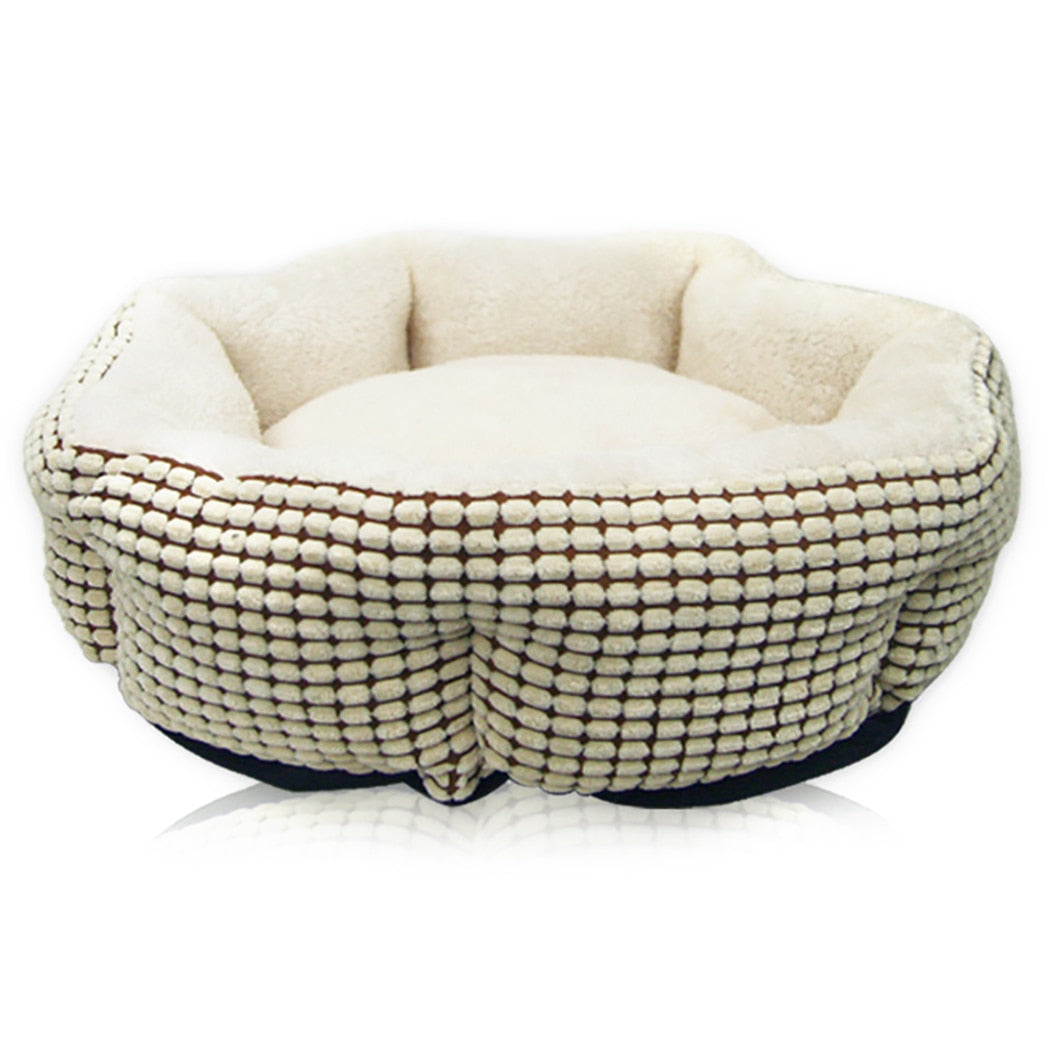 Pet Bed Round Soft Winter Warm Dog Cushion Pet Nest Corn Velvet Medium And Small Dog Teddy Kennel 2019 New Arrive-ebowsos