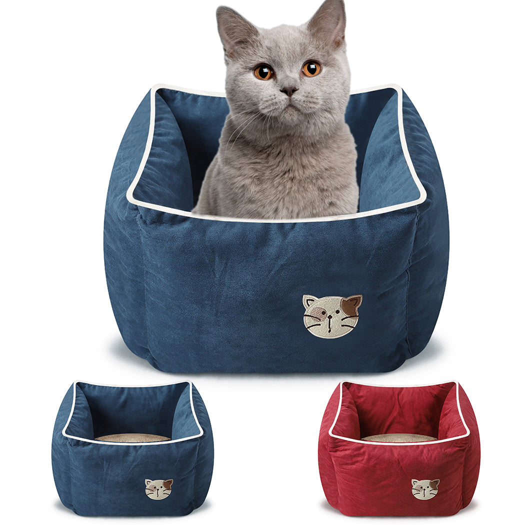 Pet Bed Warm Nest Soft Fleece Deep Sleep Windproof Cat Winter Bed Pet Cushion Sleeping Bag House Puppy Cave Bed-ebowsos