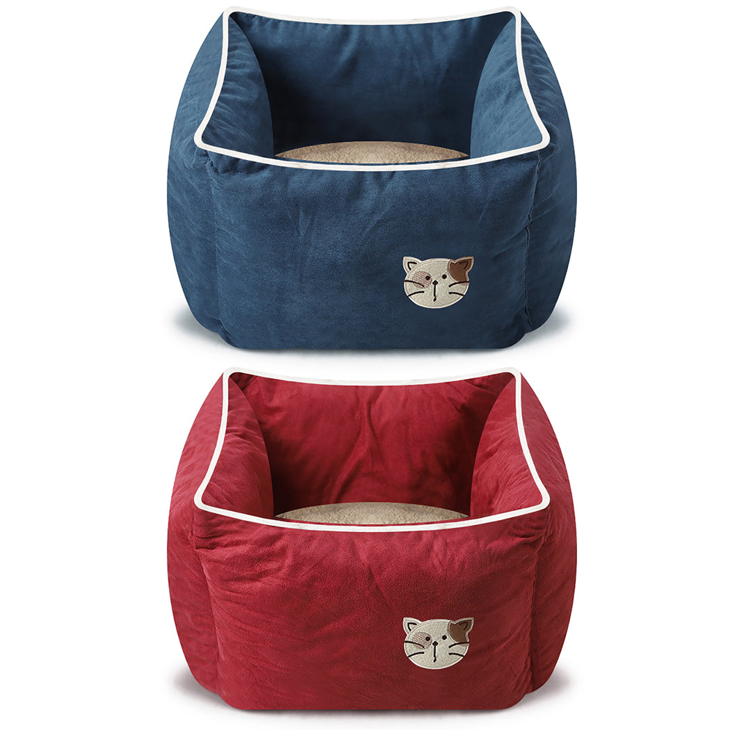 Pet Bed Warm Nest Soft Fleece Deep Sleep Windproof Cat Winter Bed Pet Cushion Sleeping Bag House Puppy Cave Bed-ebowsos