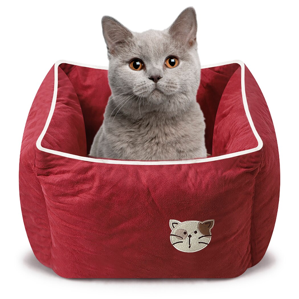 Pet Bed Warm Nest Soft Fleece Deep Sleep Windproof Cat Winter Bed Pet Cushion Sleeping Bag House Puppy Cave Bed-ebowsos