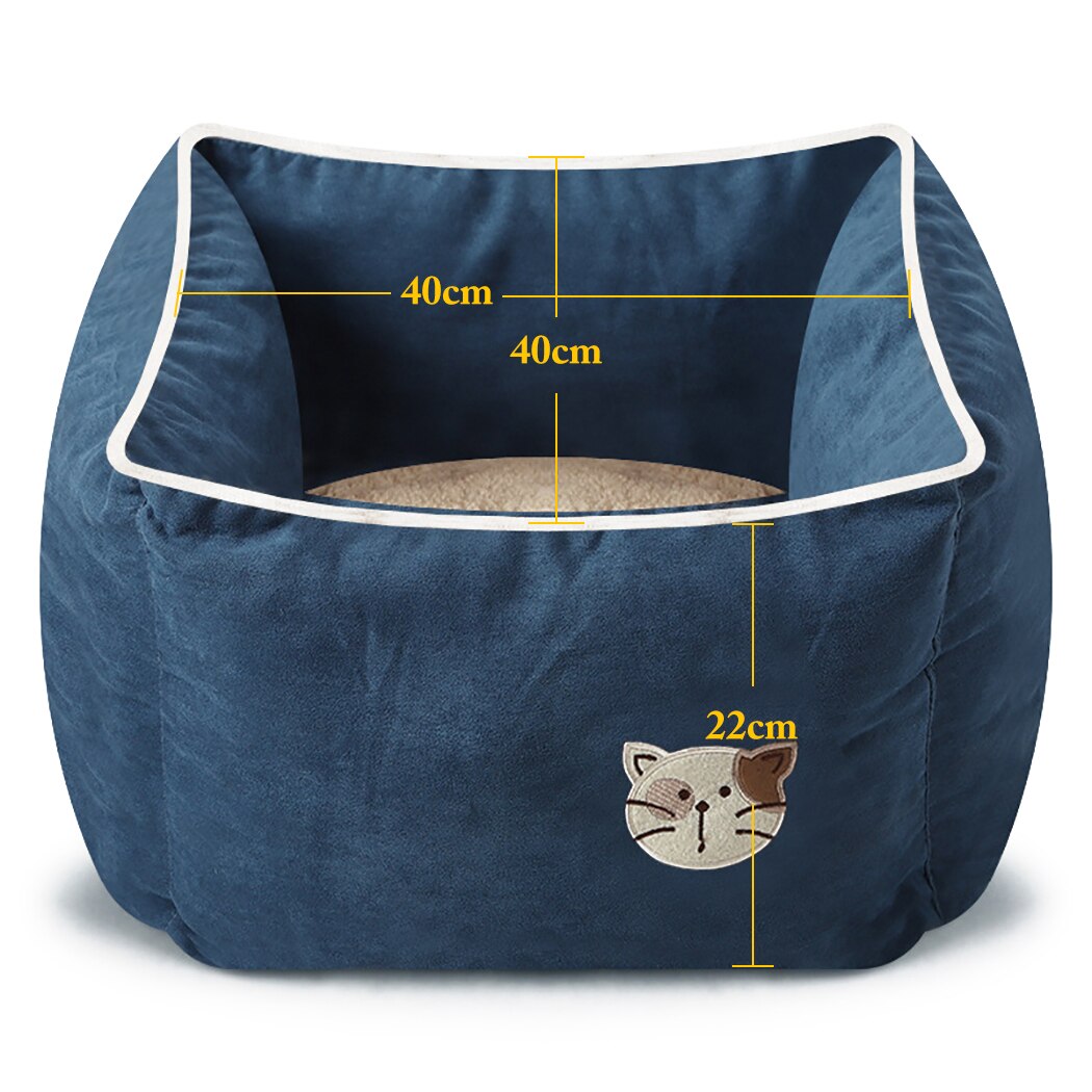 Pet Bed Warm Nest Soft Fleece Deep Sleep Windproof Cat Winter Bed Pet Cushion Sleeping Bag House Puppy Cave Bed-ebowsos