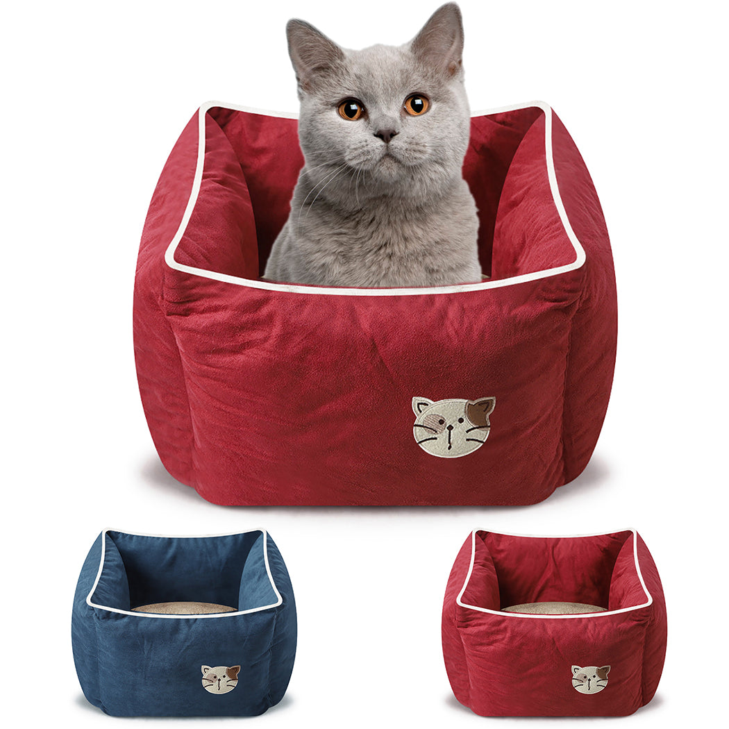 Pet Bed Warm Nest Soft Fleece Deep Sleep Windproof Cat Winter Bed Pet Cushion Sleeping Bag House Puppy Cave Bed-ebowsos