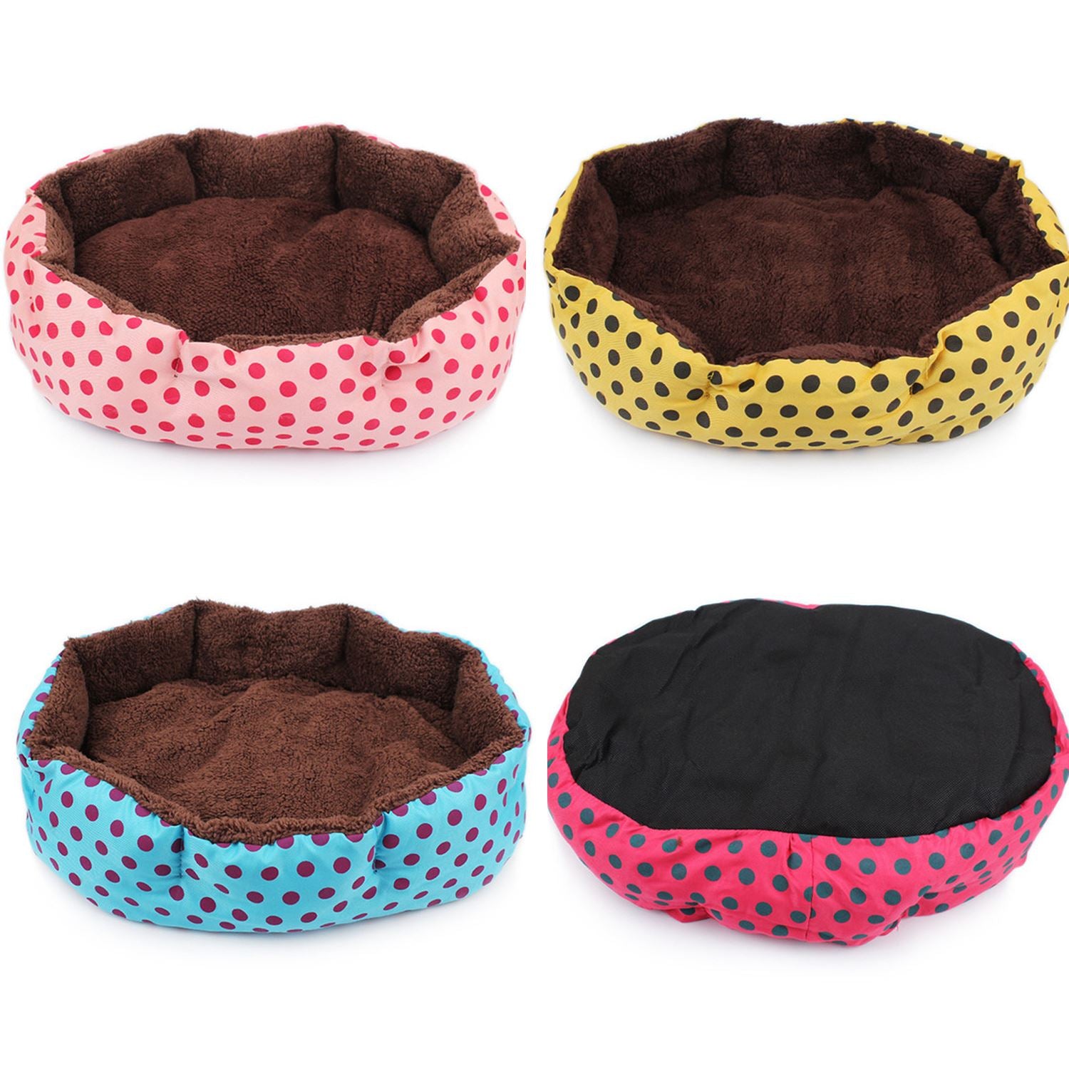 Pet Bed Warm Winter Bed Dog Cat Bed Soft Wool Point Design Pet Nest With Removable Mats Octagonal Shape Kennel Cat Dog Sofa Bed-ebowsos