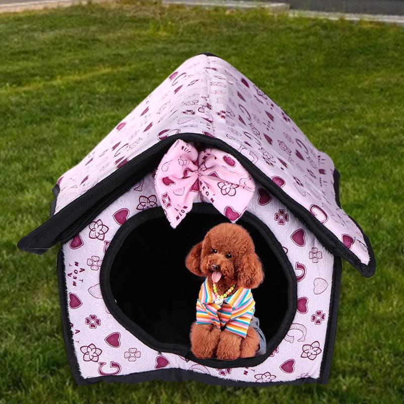 Pet Bed Warming House Soft Material Nest Dog House Baskets Kennel for Cat Puppy Soft and Smooth Tasteless and Harmless - ebowsos