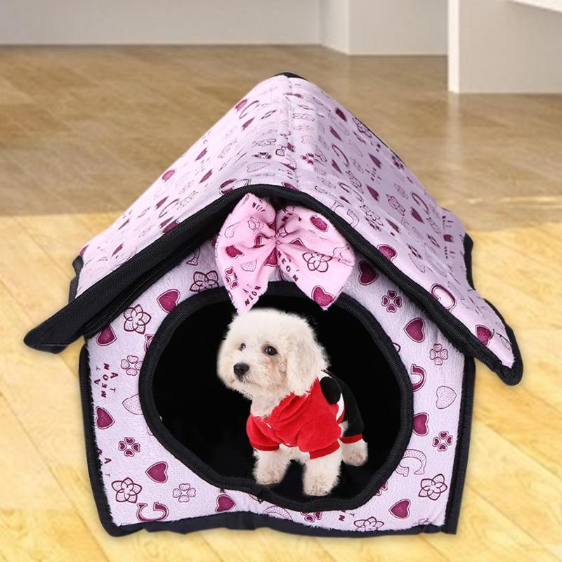 Pet Bed Warming House Soft Material Nest Dog House Baskets Kennel for Cat Puppy Soft and Smooth Tasteless and Harmless - ebowsos