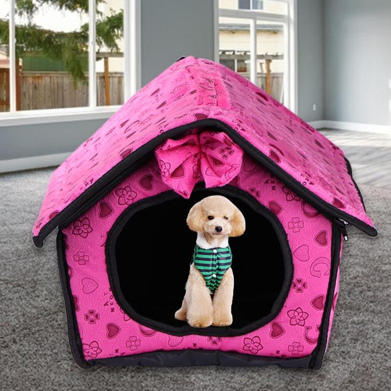 Pet Bed Warming House Soft Material Nest Dog House Baskets Kennel for Cat Puppy Soft and Smooth Tasteless and Harmless - ebowsos