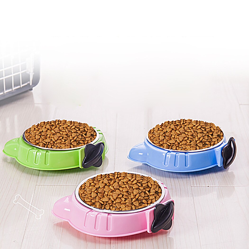 Pet Bowl Creative Portable Multipurpose Stainless Steel Cat Bowl Dog Bowl Cute Cat Head Shape Bowl Pet Household Supplies-ebowsos