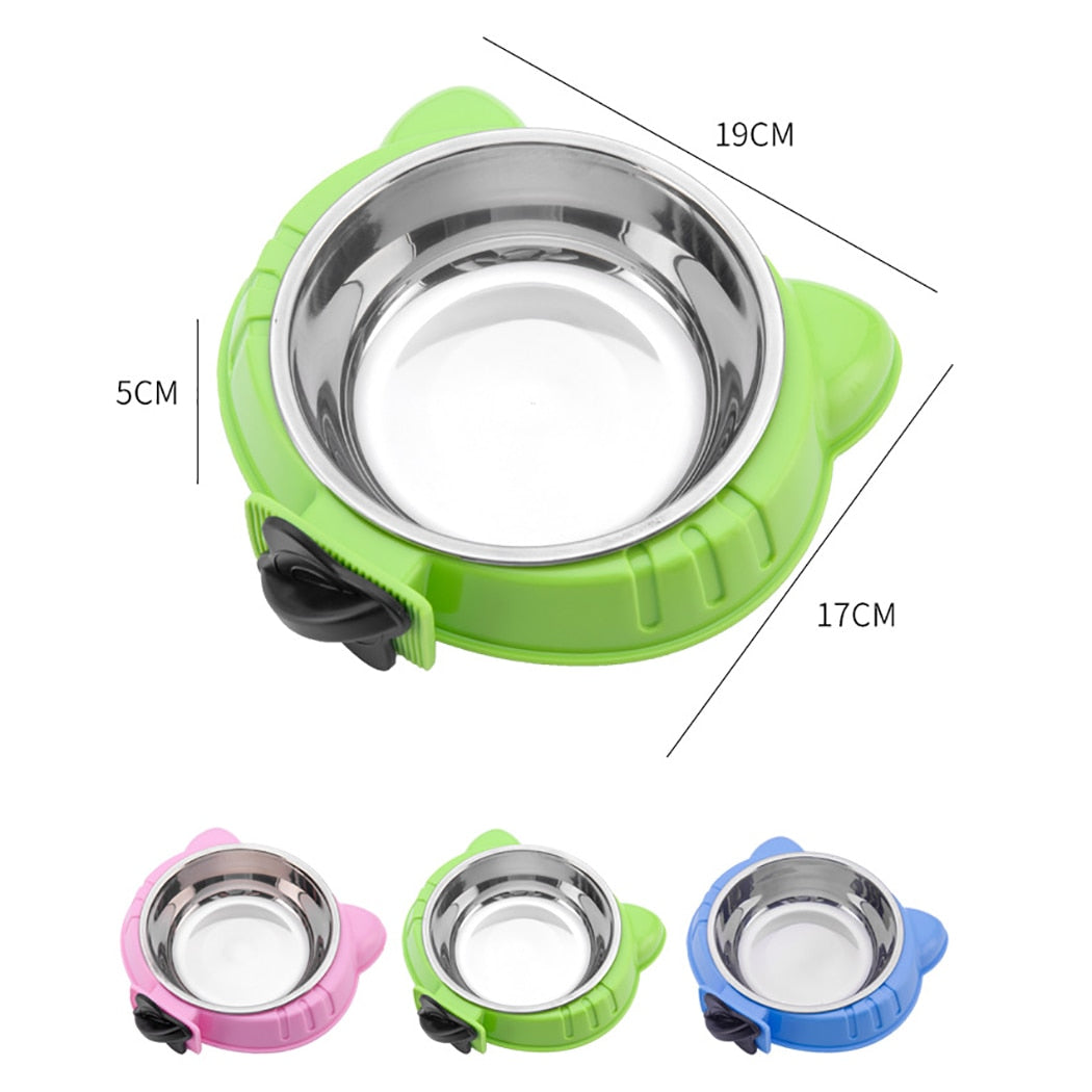 Pet Bowl Creative Portable Multipurpose Stainless Steel Cat Bowl Dog Bowl Cute Cat Head Shape Bowl Pet Household Supplies-ebowsos