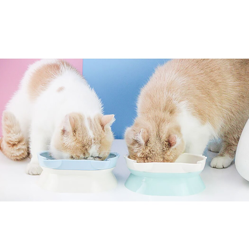 Pet Bowl Multifunction Cat Face Decor Pet Water Food Bowl Creative 2 In 1 Pet Food Bowls For Cat Dog Pet Feeding Supplies-ebowsos