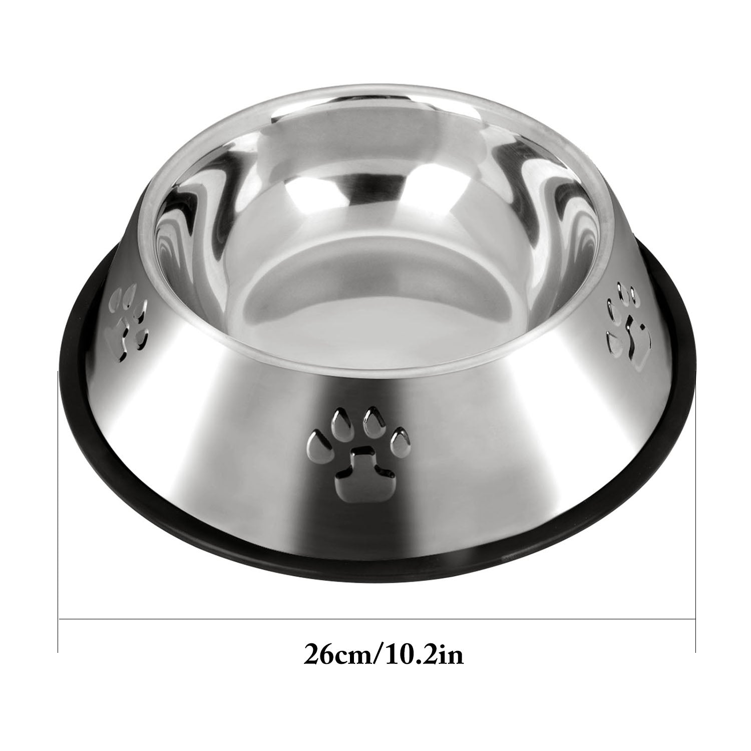 Pet Bowl Stainless Steel Anti-Slip Cat Paw Pattern Pet Feeder Bowls Cat Food Bowls Pet Water Food Feeder Pet Feeding Supplies-ebowsos