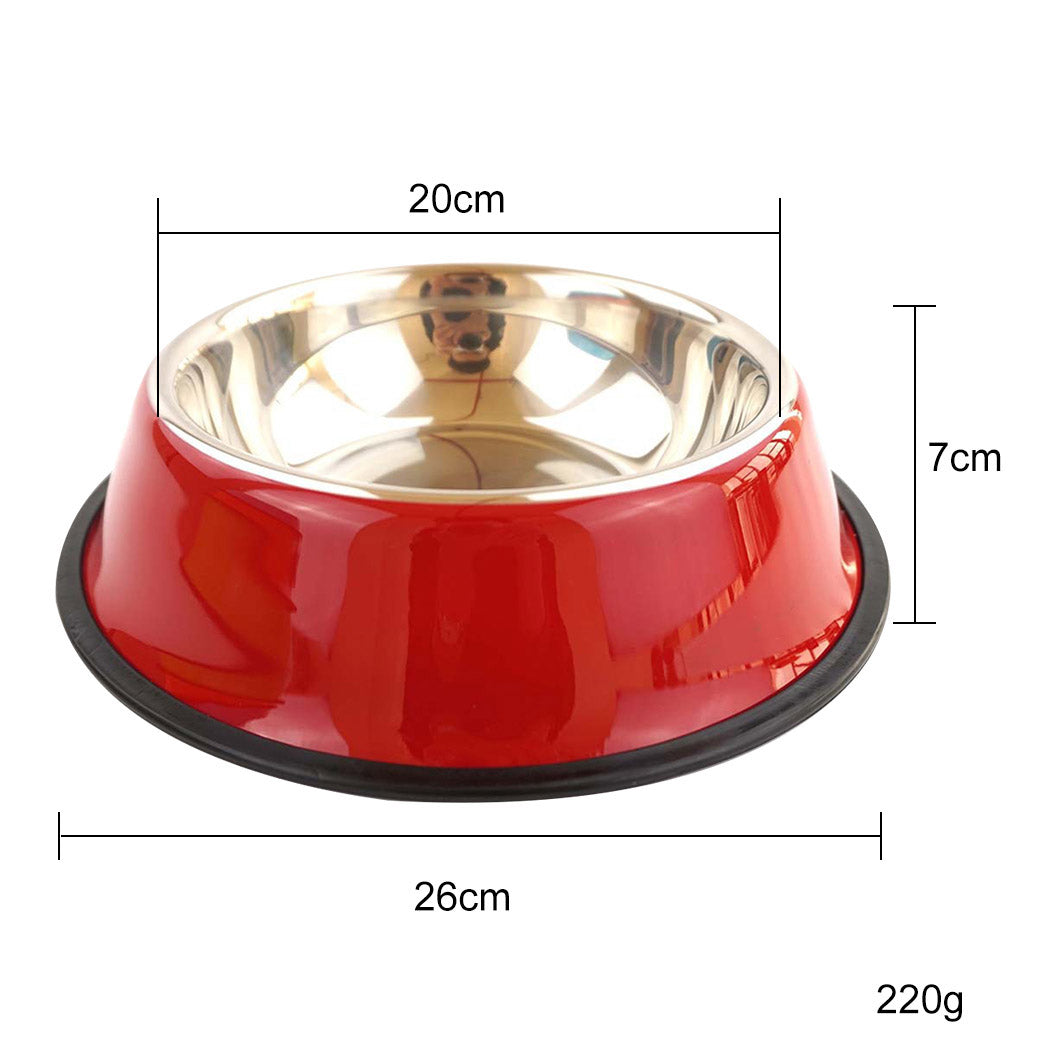 Pet Bowls Stainless Steel Non-Slip Pet Feeder Bowl Pet Water Bowl For Dogs Cats Pet Feeding Supplies Pet Water Food Feeder-ebowsos