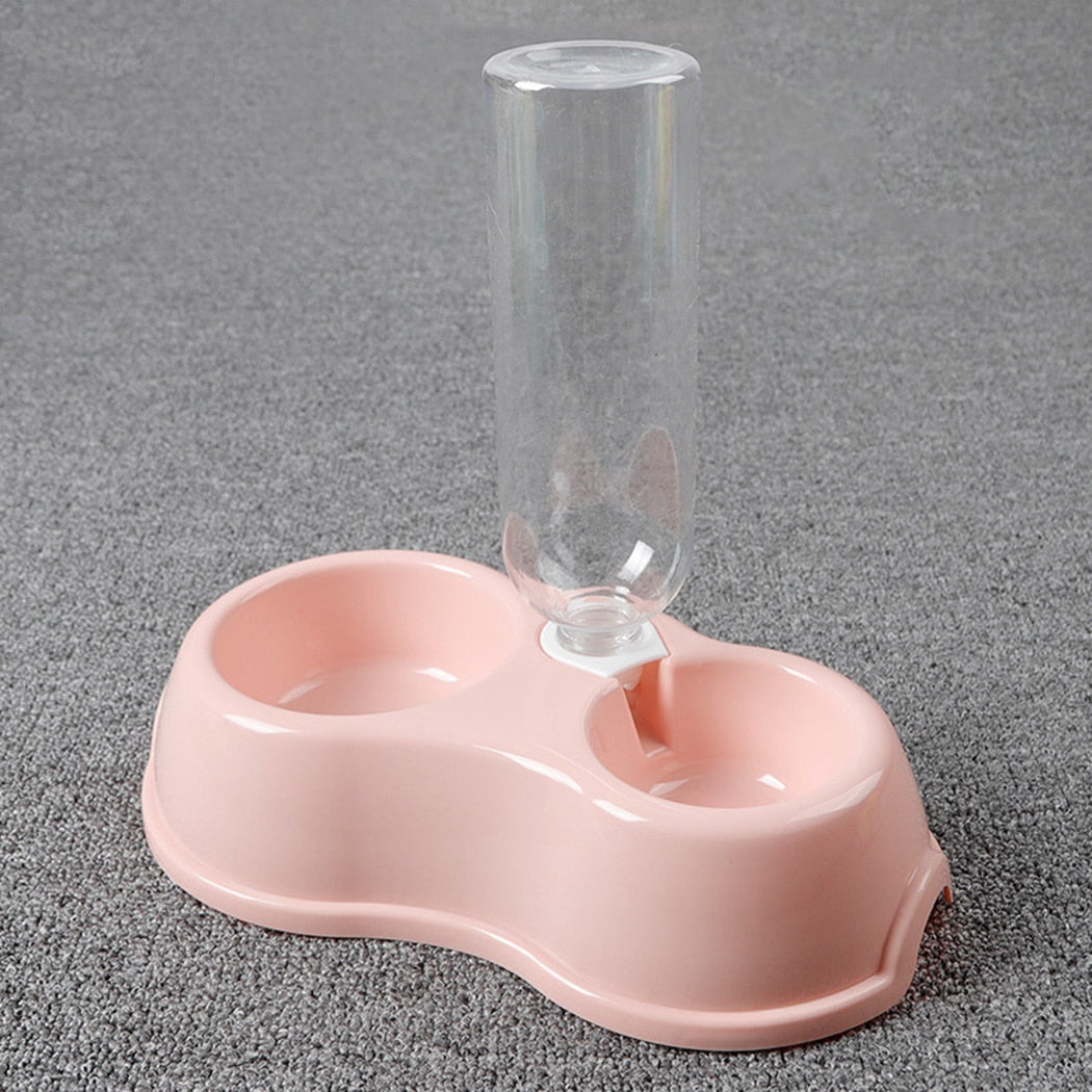 Pet Bowls Water Food Pet Double Use Feeder Creative Antiskid Dog Food Bowl Cat Bowls With Water Bottle Pet Feeding Supplies-ebowsos