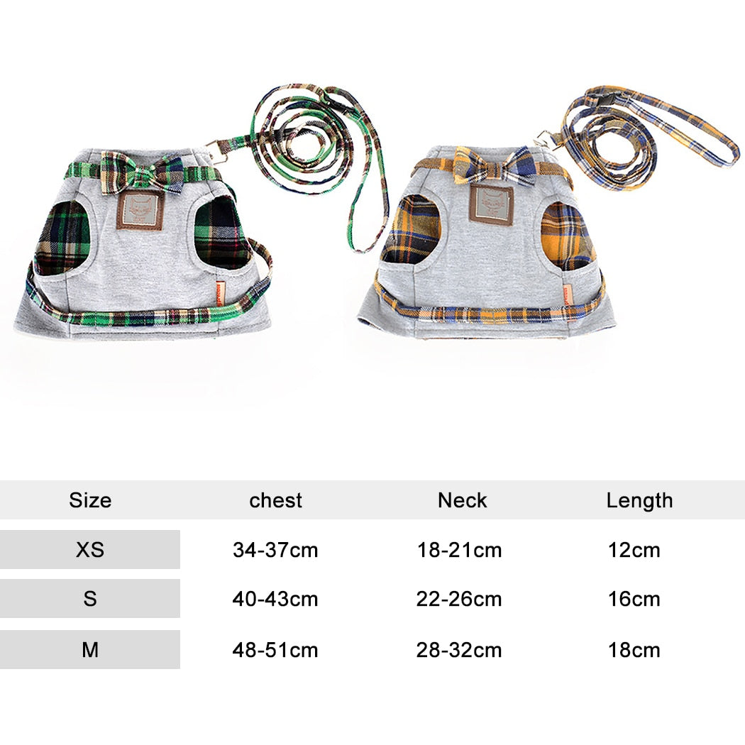 Pet Cat Adjustable Cotton Harness Safety Walking Cat Collar Leash Pet Traction Cute Pet Leash Harness Set for Cats-ebowsos