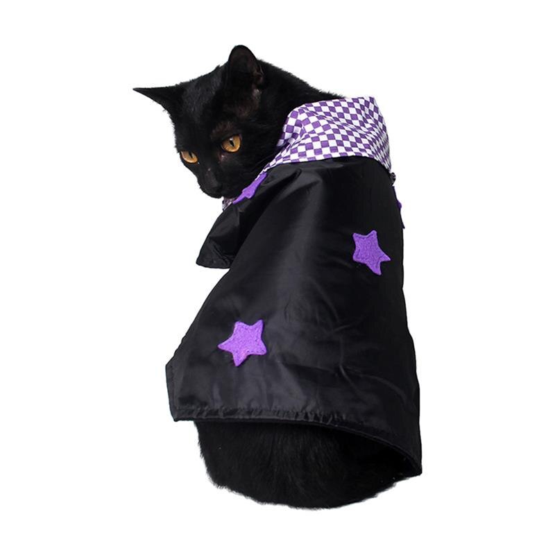 Pet Cat Dog Cloak Halloween Witch Costume Cosplay Collar Tie Scarf With Bell Masquerade Party Gift Pet Supplies-ebowsos