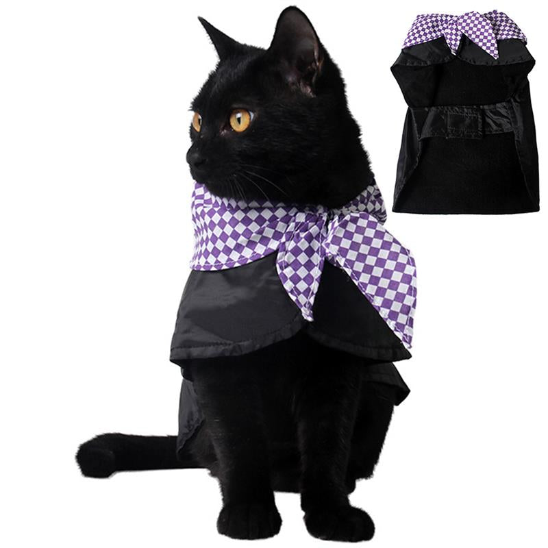 Pet Cat Dog Cloak Halloween Witch Costume Cosplay Collar Tie Scarf With Bell Masquerade Party Gift Pet Supplies-ebowsos