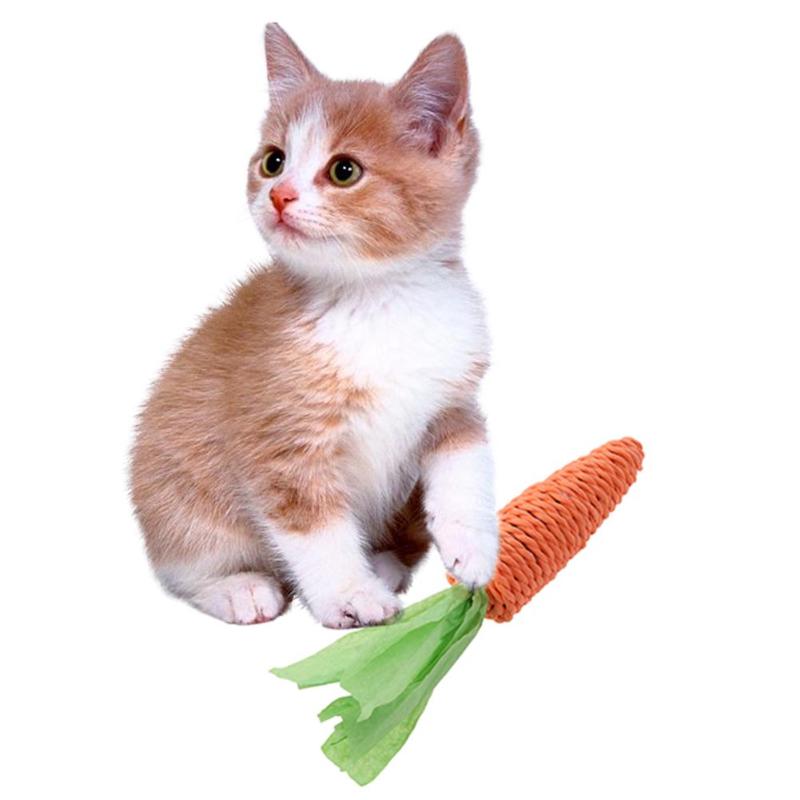 Pet Cat Toys Hemp Rope String Carrots Radish Toy Puppy Bite Carrot Shaped Knot Ropes Pet Chew Toy Safe for Play - ebowsos