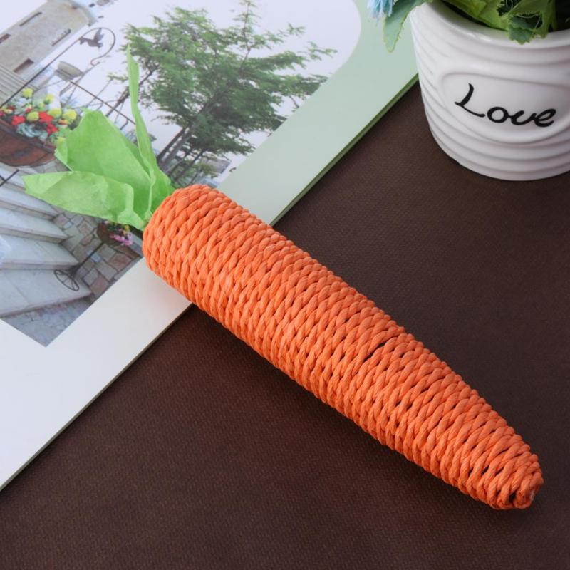 Pet Cat Toys Hemp Rope String Carrots Radish Toy Puppy Bite Carrot Shaped Knot Ropes Pet Chew Toy Safe for Play - ebowsos