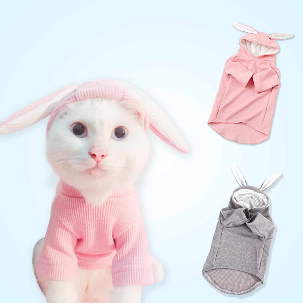 Pet Clothes Creative Lovely Rabbit Ear Warm Dog Clothes Cat Clothes Rabbit Ear Sweater Pet Home Clothing For Easter-ebowsos