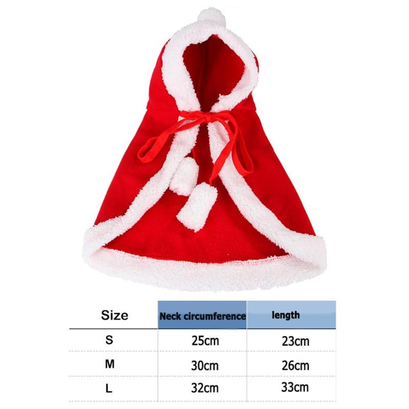 Pet Dog Cat Red Hooded Shawl Cute Lamb Velvet Clothes Christmas Halloween Cloak Costume Kitten Puppy Dressing Accessories - ebowsos