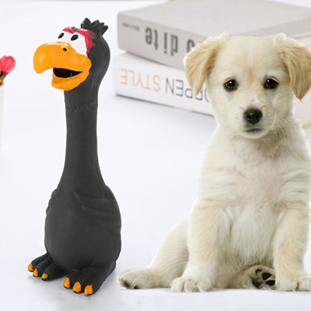 Pet Dog Toy Screaming Chicken Dog Squeaky Toy Funny Teeth Training Latex Squeaky Chicken Dog Chew Toy-ebowsos