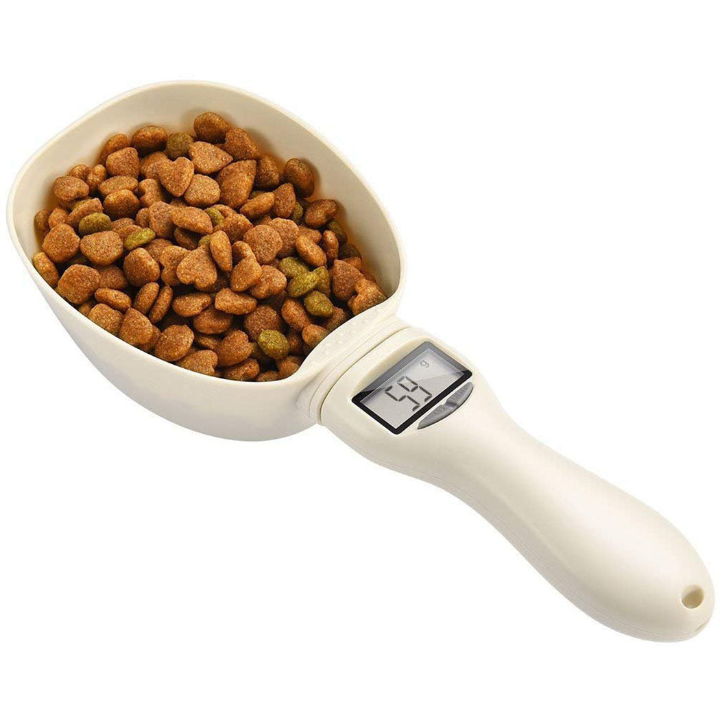 Pet Food Weighing Measuring Spoon Pet Food Scoop Plastic Creative LCD Display Measuring Spoon Dog Cat Food Spoon Pet Feeder-ebowsos