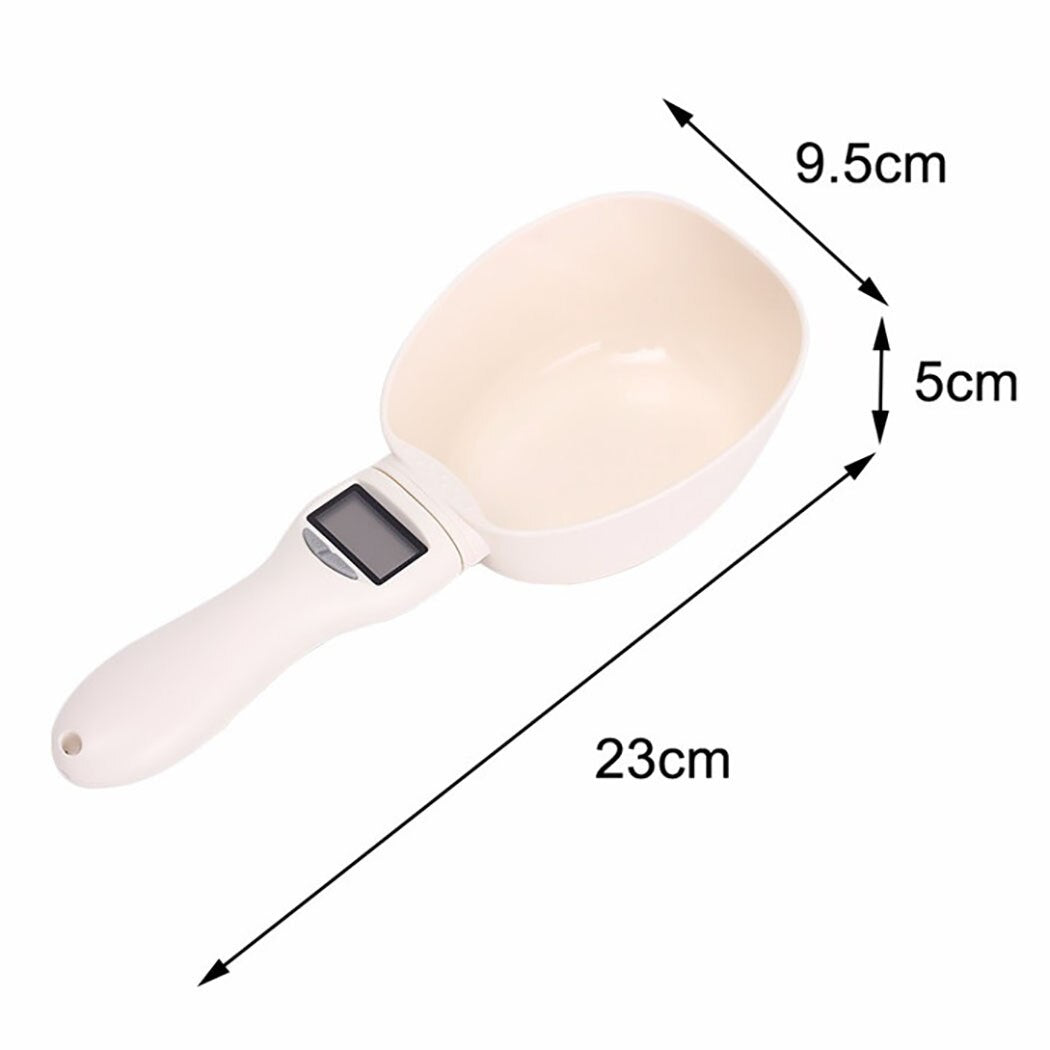 Pet Food Weighing Measuring Spoon Pet Food Scoop Plastic Creative LCD Display Measuring Spoon Dog Cat Food Spoon Pet Feeder-ebowsos