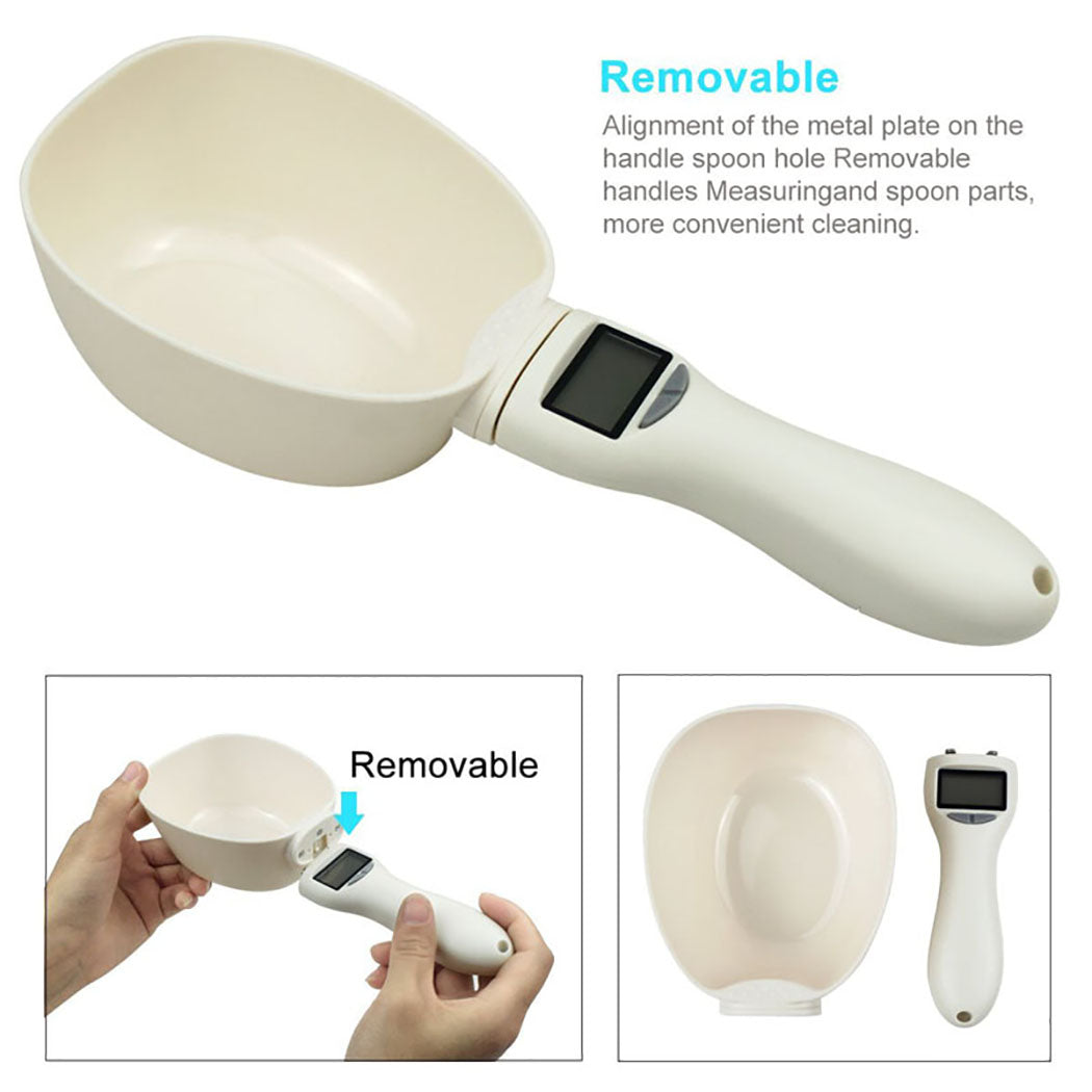 Pet Food Weighing Measuring Spoon Pet Food Scoop Plastic Creative LCD Display Measuring Spoon Dog Cat Food Spoon Pet Feeder-ebowsos