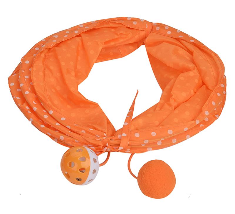 Pet Funny Playing Tunnel Toy Tunnel Collapsible Entainment Pet Tube Toy Cat Tunnel with Hanging Bell for Kittens-ebowsos