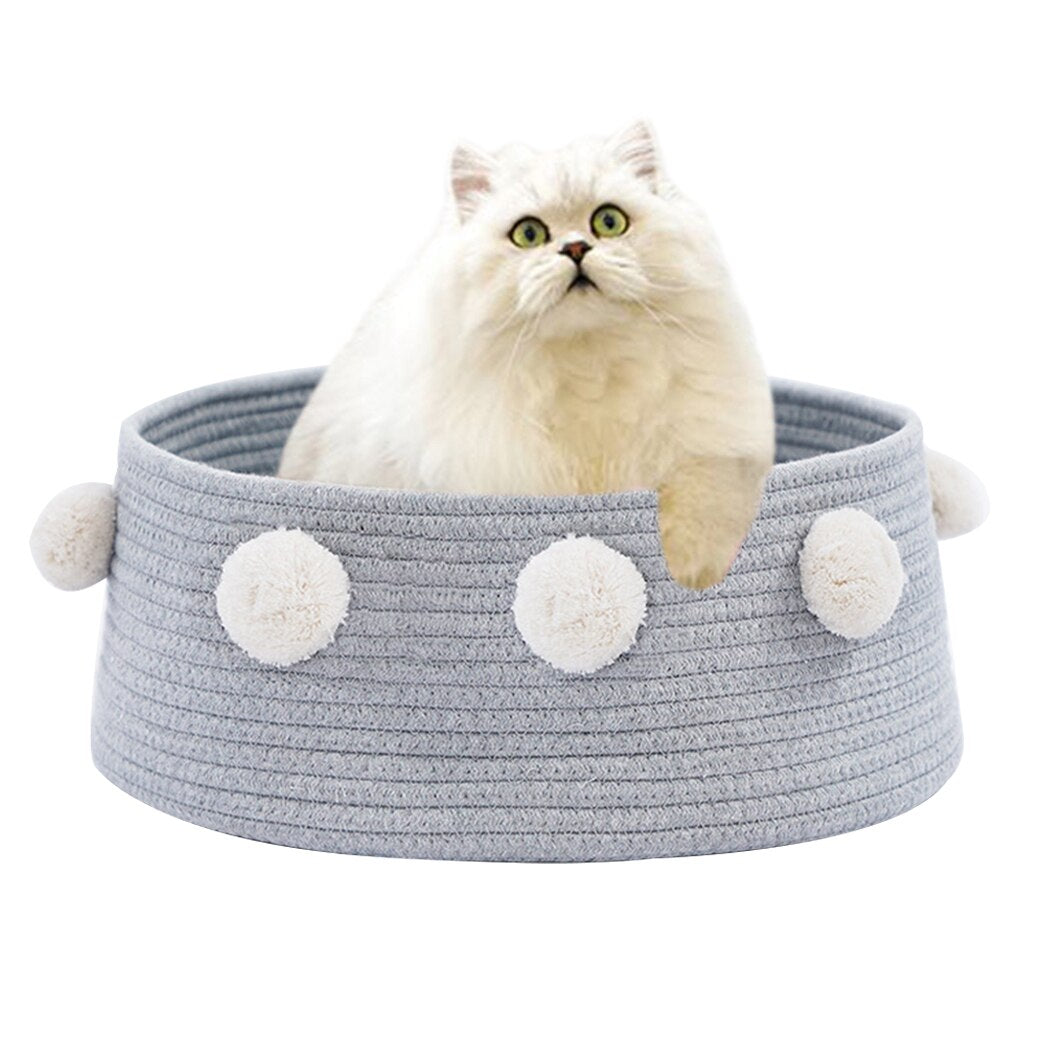 Pet House Bed Nest Creative Pompom Decor Warm Pet Nest Pet Cave For Dogs Puppy Cats Kittens Pet Supplies Four Seasons Universal-ebowsos