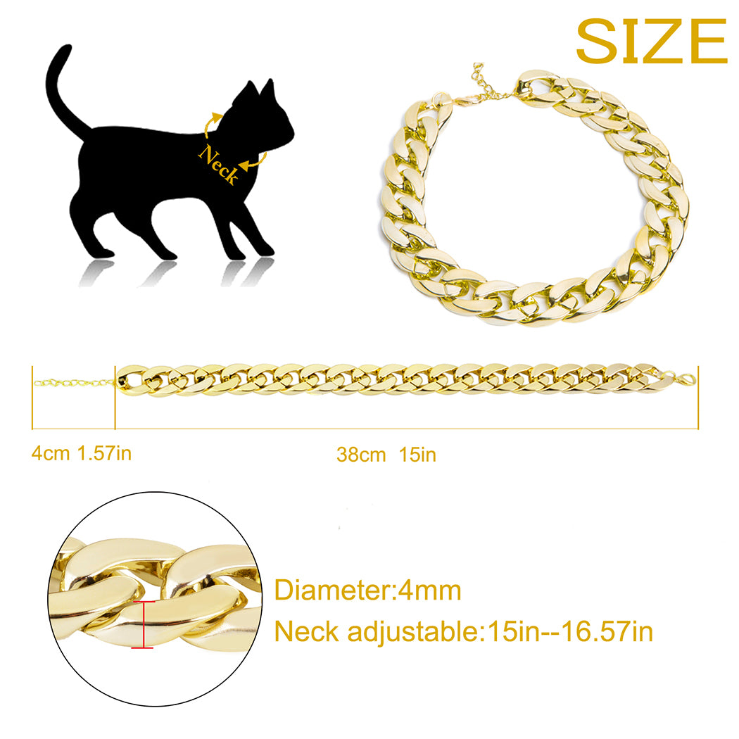 Pet Jewelry Set Pet Sunglasses Fashion Creative Anti-UV Cat Dog Sunglasses With Collar & Necklace Pet Clothing Accessories Set-ebowsos