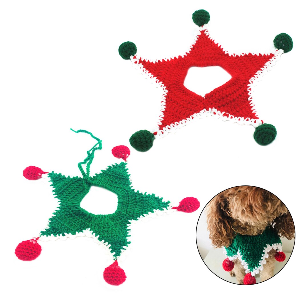 Pet Scarf Fashion Creative Christmas Ball Decoration Pet Collar Lovely Knitted Cat Dog Costume Collar Pet Clothing Accessories-ebowsos