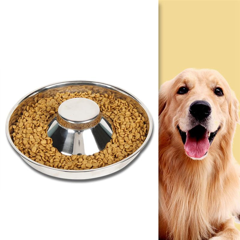 Pet Slow Feeder Bowl Creative Stainless Steel Pet Food Water Bowl Cat Dog Bowls Pet Feeding Supplies Cat Dog Feeder-ebowsos