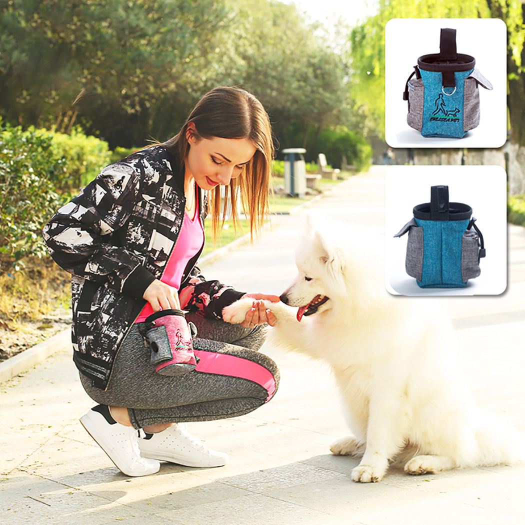 Pet Waist Pack Waterproof Linen Outdoor Training Dog Treat Pouch Creative Adjustable Dog Training Bag Pet Treat Bag For Cat Dog-ebowsos