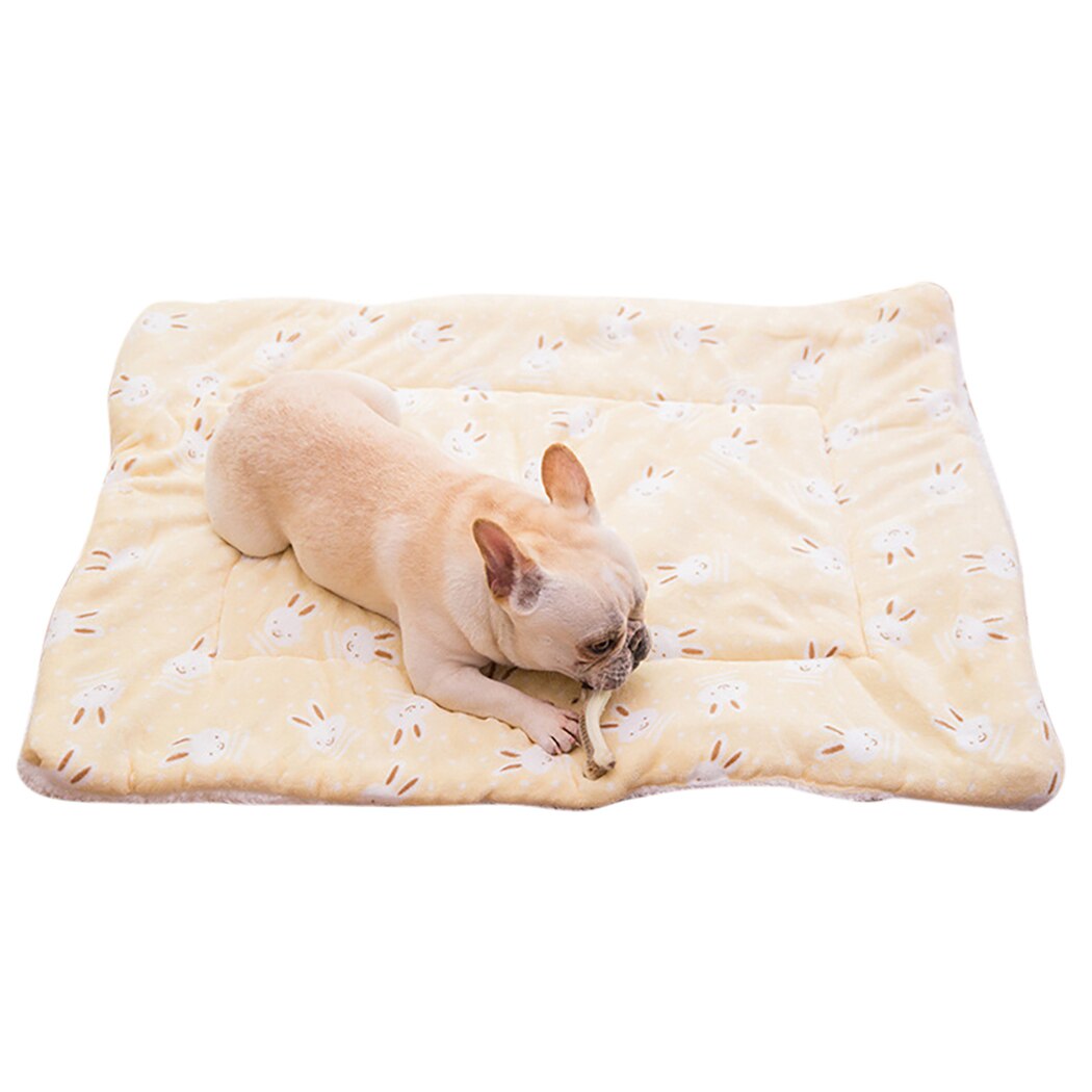 Pets Mat Soft Warm Fleece Lovely Cartoon Design Pet Puppy Dog Cat Mat Blanket Bed Sofa Pet Warm Sleeping Mat-ebowsos