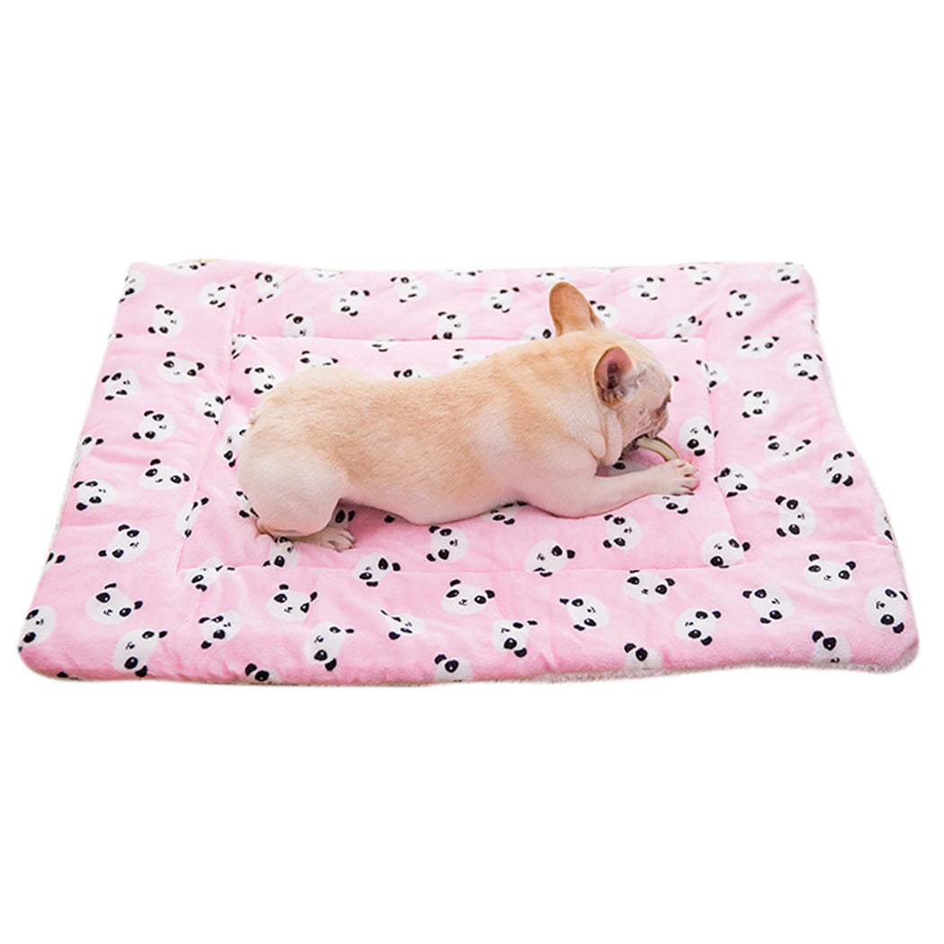 Pets Mat Soft Warm Fleece Lovely Cartoon Design Pet Puppy Dog Cat Mat Blanket Bed Sofa Pet Warm Sleeping Mat-ebowsos