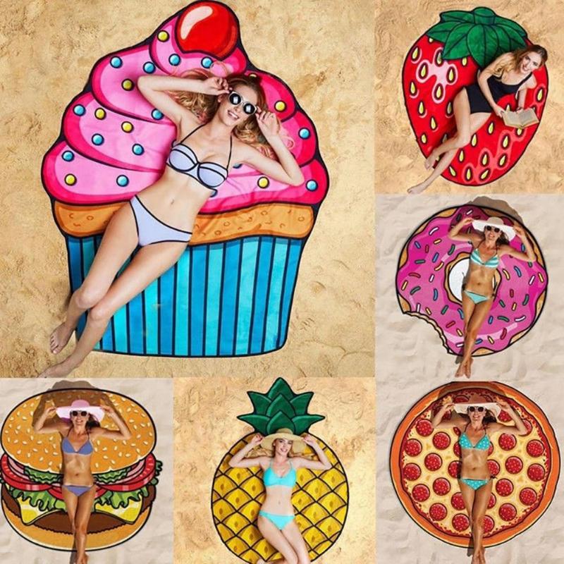 Pineapple Doughnut Tapestry Picnic Mat Beach Blanket Home Wall Art Decor Tablecloth Beach Towel Beach Package Throwing Bed - ebowsos