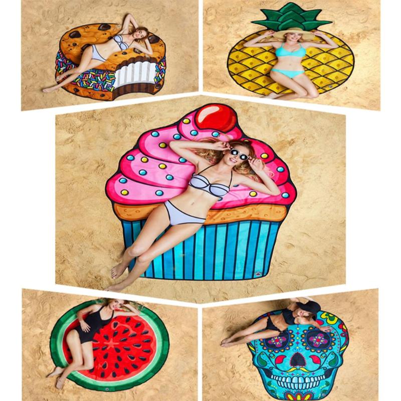 Pineapple Doughnut Tapestry Picnic Mat Beach Blanket Home Wall Art Decor Tablecloth Beach Towel Beach Package Throwing Bed - ebowsos