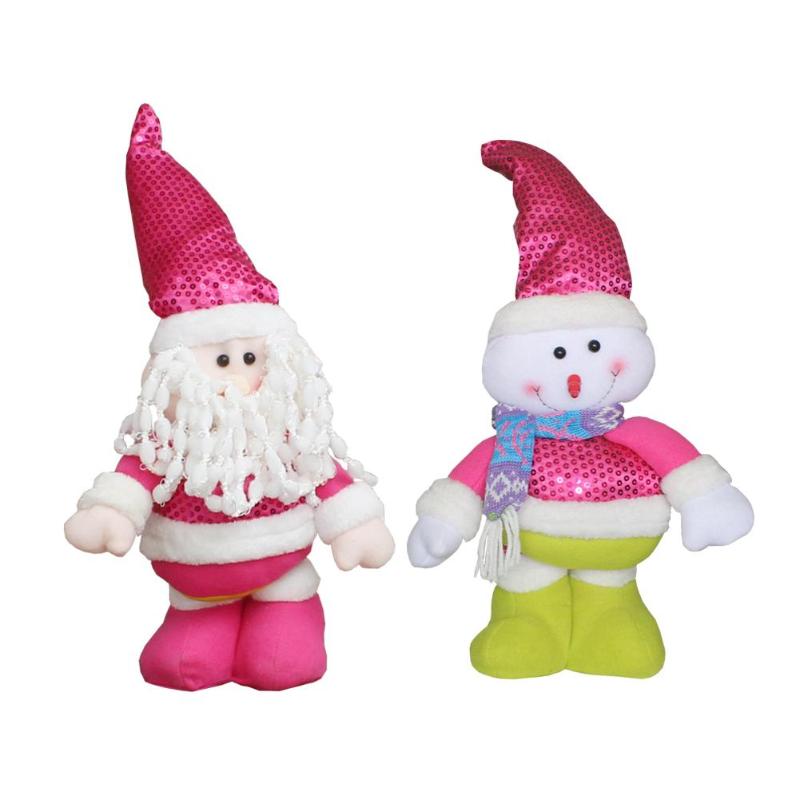 Pink Christmas Telescopic Doll Tree Decoration Xmas Ornaments - ebowsos