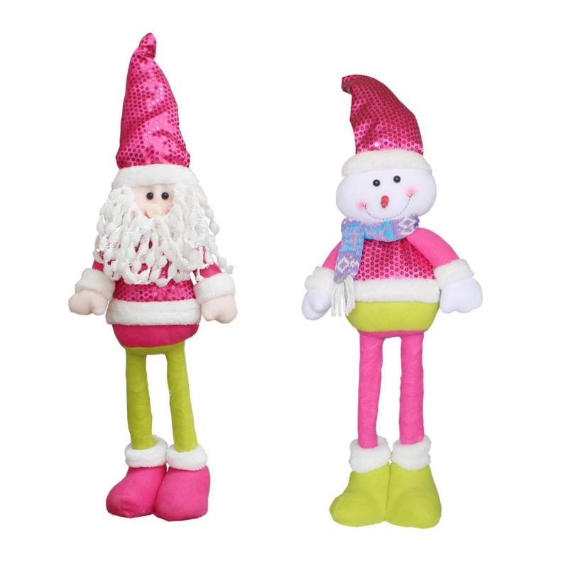 Pink Christmas Telescopic Doll Tree Decoration Xmas Ornaments - ebowsos