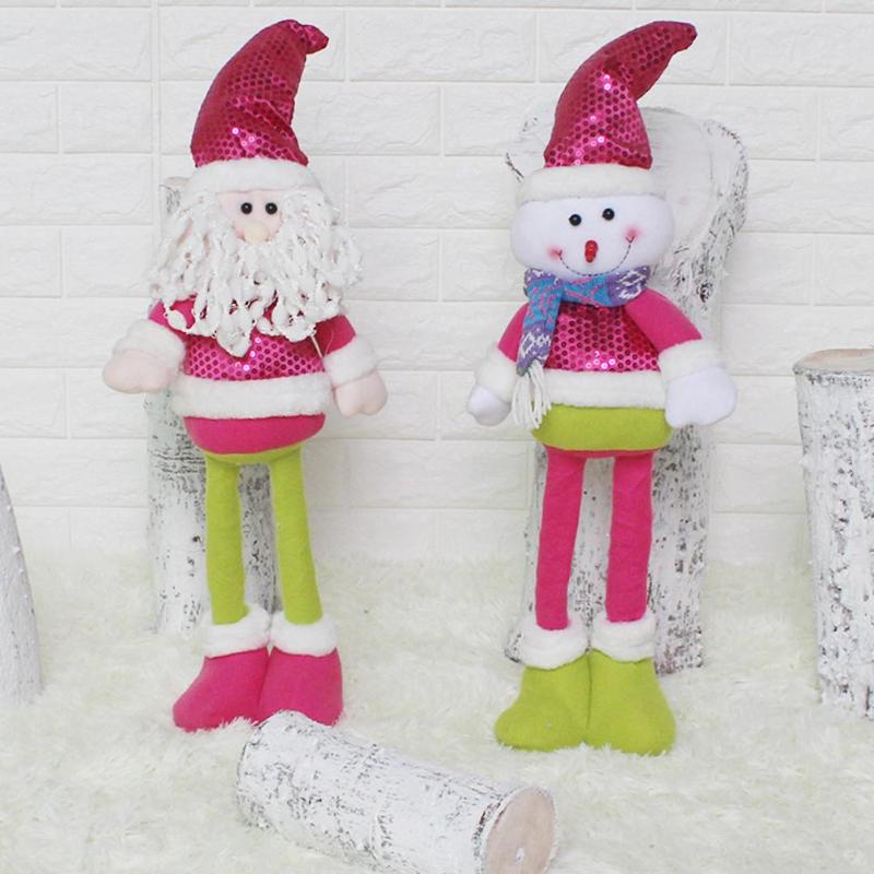 Pink Christmas Telescopic Doll Tree Decoration Xmas Ornaments - ebowsos