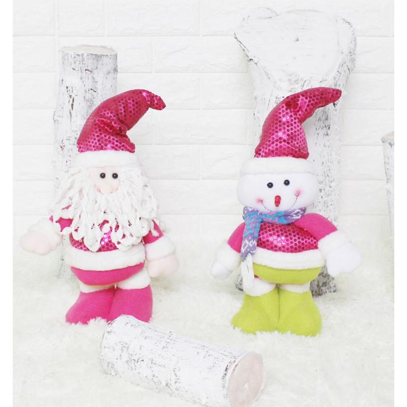 Pink Christmas Telescopic Doll Tree Decoration Xmas Ornaments - ebowsos