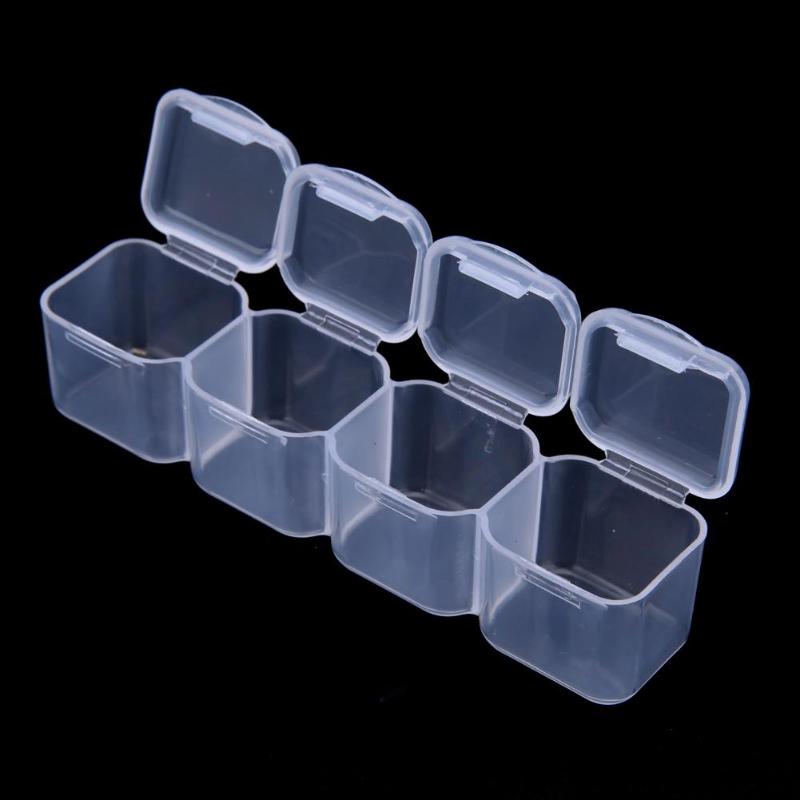 Plastic 28 Slots Nail Art Tools Jewelry Storage Box Case Organizer Beads - ebowsos