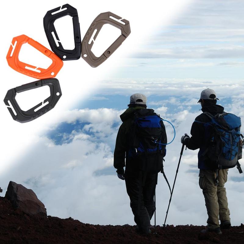 Plastic Carabiner D Shape 200LB Quick Release Mountaineering Buckle Snap Clip Climbing Carabiner Hanging Keychain Hook-ebowsos