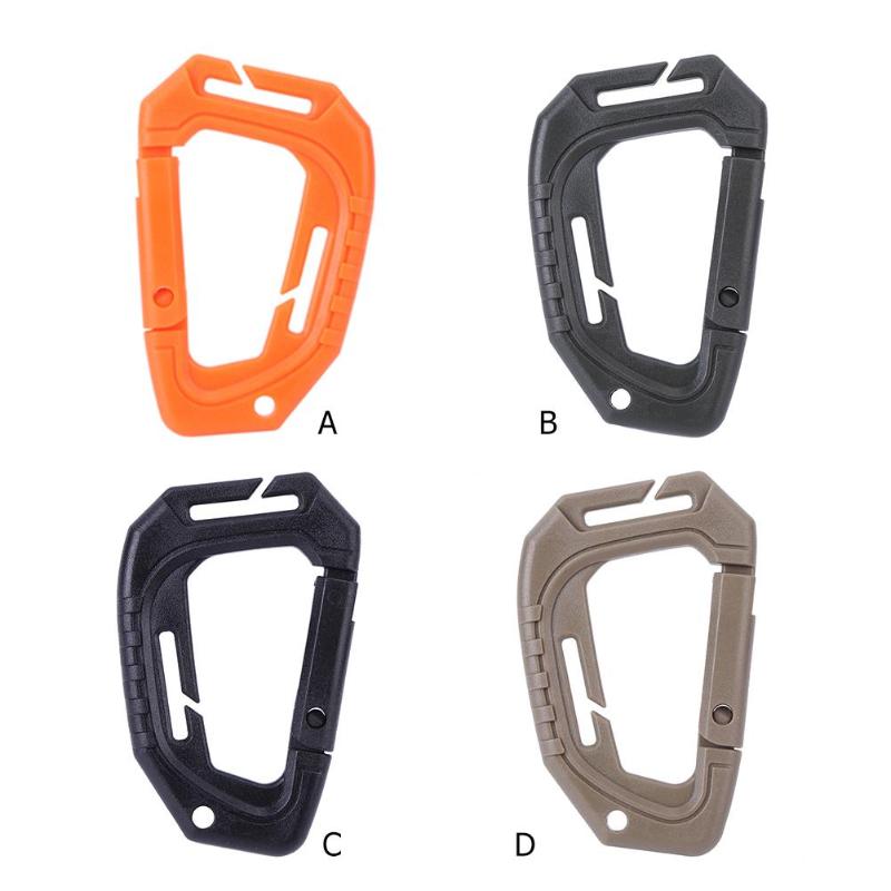 Plastic Carabiner D Shape 200LB Quick Release Mountaineering Buckle Snap Clip Climbing Carabiner Hanging Keychain Hook-ebowsos