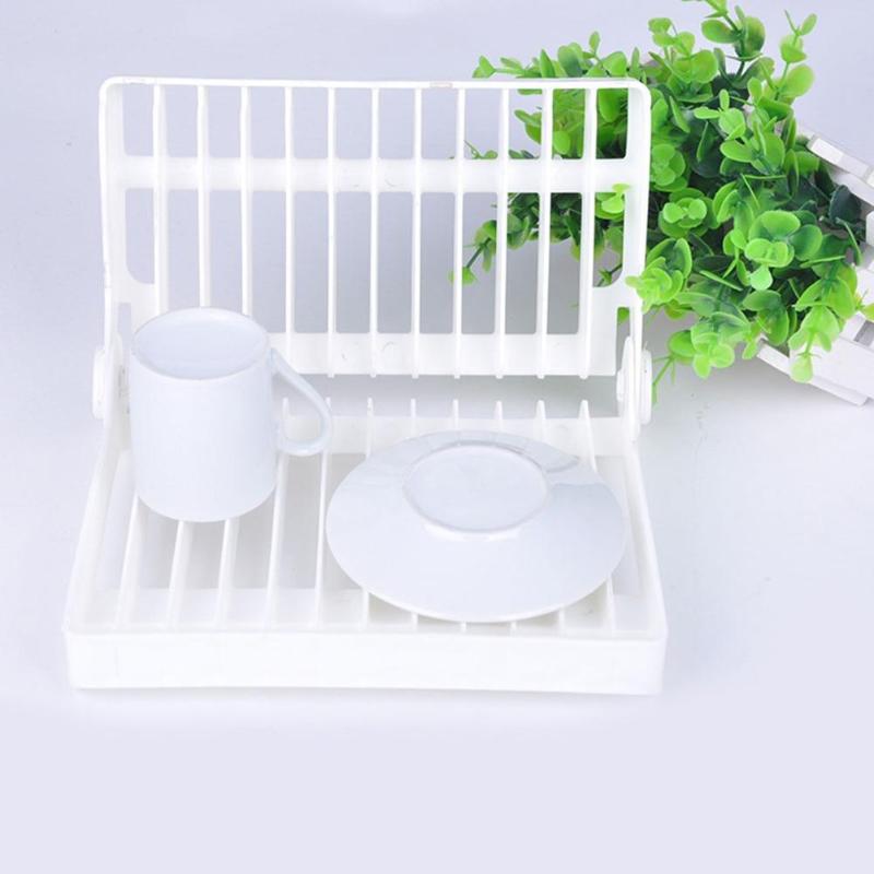 Plastic Dish Drying Rack Durable Plate Collection Shelf Lightweight and Delicate Durable Kitchen Accessories 213x175x120mm - ebowsos