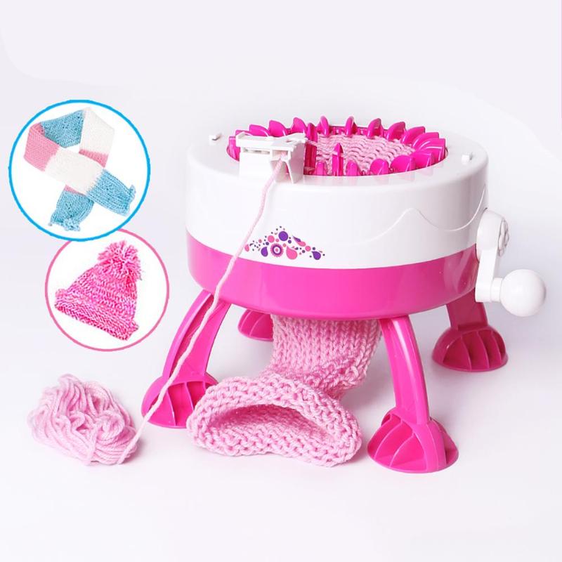 Plastic Needle Sewing Tools DIY Hand Knitting Machine Weaving Loom for Scarf Hat Kids Children Pretend Play Toys - ebowsos