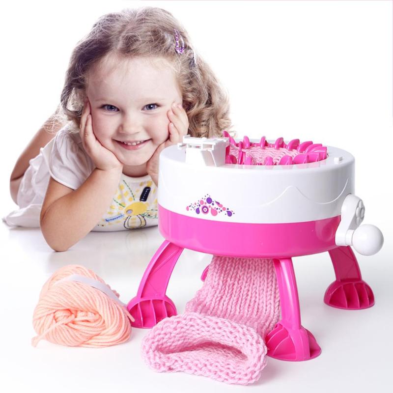 Plastic Needle Sewing Tools DIY Hand Knitting Machine Weaving Loom for Scarf Hat Kids Children Pretend Play Toys - ebowsos