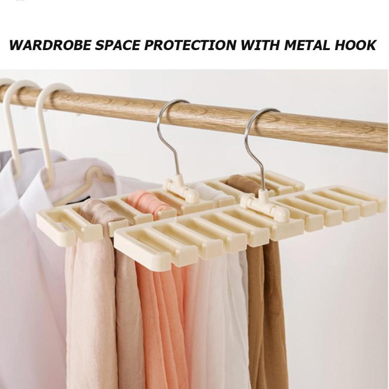 Plastic Tie Belt Scarf Rack Organizer Closet Wardrobe Space Saver Hanger Multi-layer Design Easy to Store Home Supplies - ebowsos